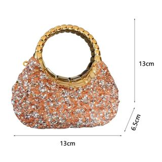 Túi mini EARTHLYCO acrylic trang trí kim cương giả lấp lánh, thiết kế nhỏ cầm tay