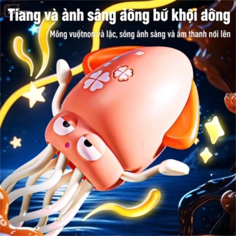Bạch tuộc nhảy múa điện tử – Đồ chơi câu cá giải trí cho trẻ em, kèm cần câu và pin