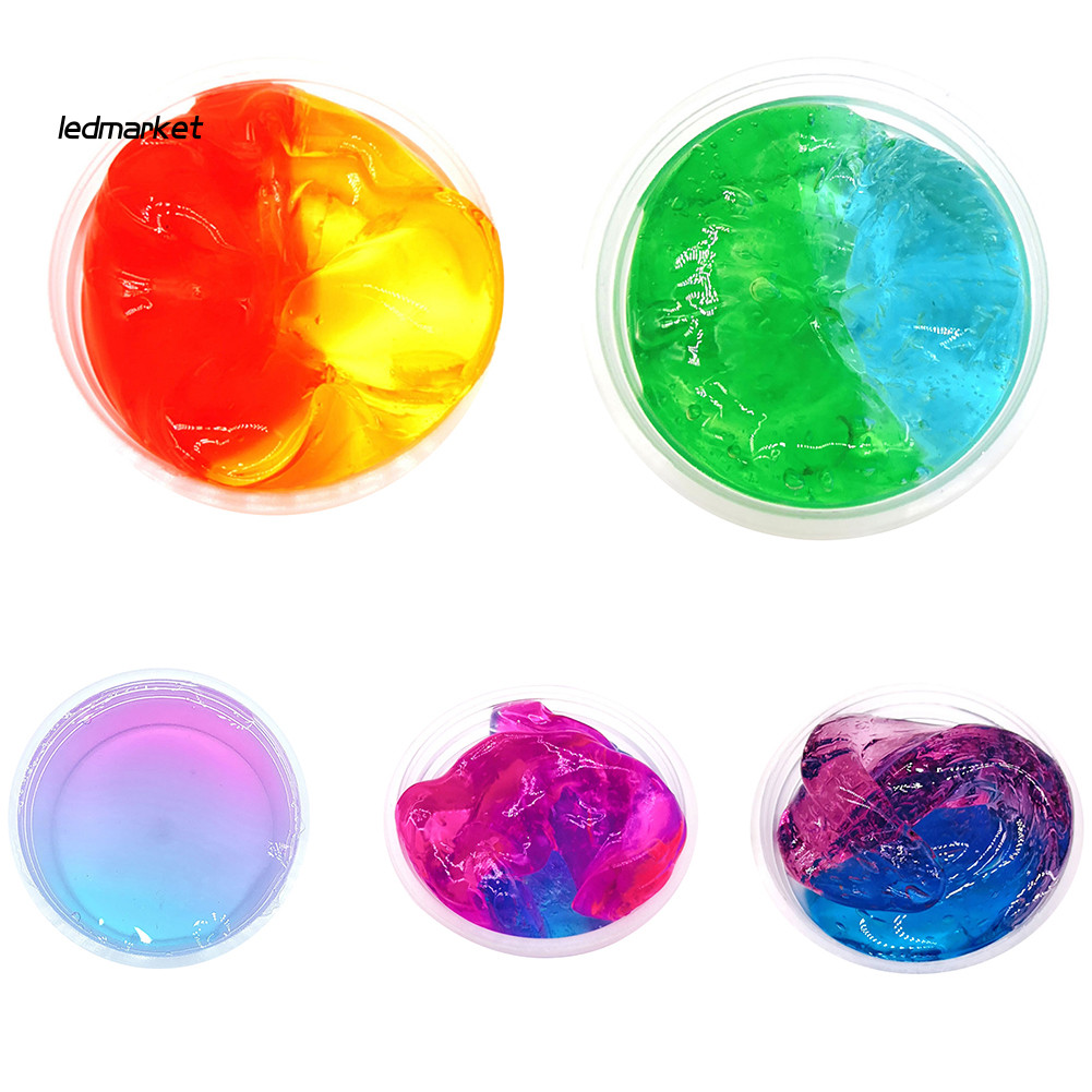 (Ledmarket) Nhiều Màu Pha Lê Trong Suốt Slime Squishy Đất Sét Co Giãn Giảm Căng Thẳng Đồ Chơi Trẻ Em