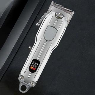 Máy Cắt Tóc Điện Sạc Pin Chuyên Nghiệp, Lưỡi Cắt Kim Loại, Màn Hình Hiển Thị Điện, Dành Cho Nam Giới & Salon
