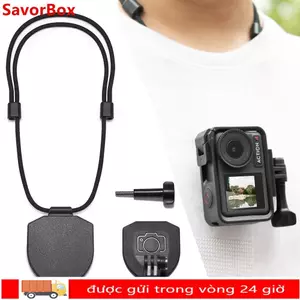 Dây đeo cổ SAVORBOX, Giá đỡ cổ máy ảnh từ tính bền bỉ phát hành nhanh, có dây buộc Giá đỡ treo ổn định cho DJI Action 6 / 5Pro / 4 / Pocket 3 / Insta360 X5 X4