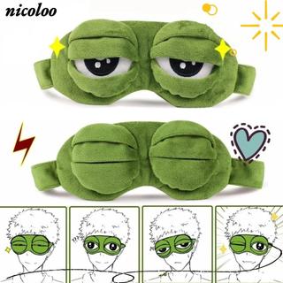 NICOLOO Ngủ Sang Trọng, Thoáng Khí Che Bóng Hoạt Hình Sang Trọng Ếch Ngủ Mắt, Màu Xanh Đáng Yêu Mắt To Ngủ Thân Thiện Với Da Giấc Mơ Đêm