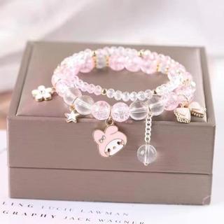 Vòng tay đính cườm pha lê hai lớp dành cho nữ Hoạt hình Cặp đôi Phong cách Dây tay Quà tặng cho người bạn thân nhất Sanrio Cinnamoroll Giai điệu của tôi Ngọt ngào JK Cô gái mềm mại Trang sức học sinh