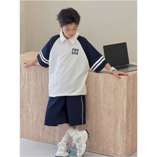 Bộ quần áo bé trai 18-52kg mẫu MESMG. Thiết kế cổ polo cá tính, chất liệu đẹp, thoáng mát. NL14