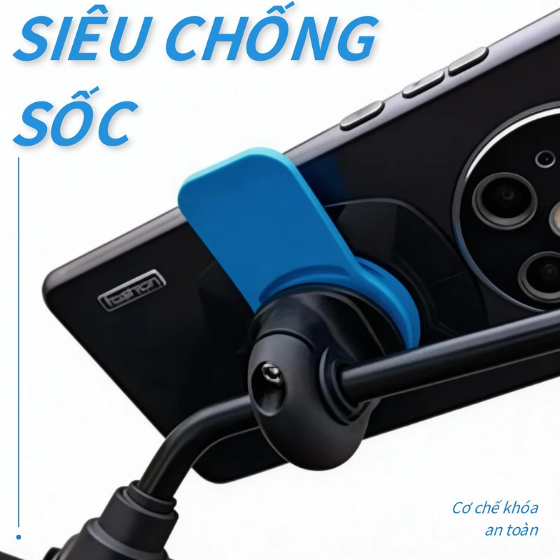 Đế Gắn Điện Thoại Chống Rung Giảm Chấn - Cho Tay Lái 22.2/25.4/28.6mm, Xoay 360°, Dùng Cho Xe Máy, Xe Đạp, Xe Điện