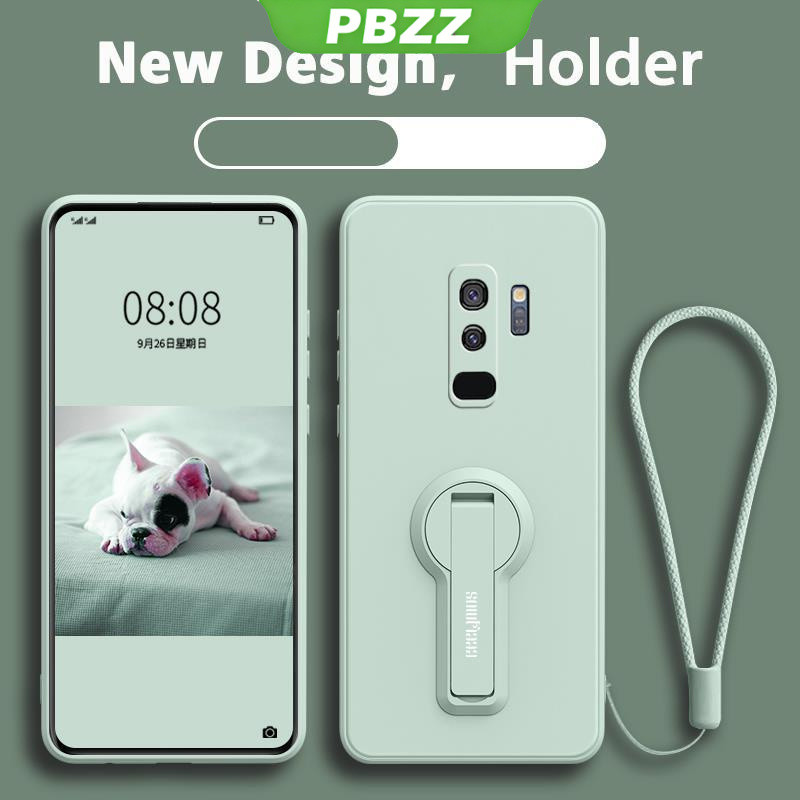Ốp mềm Samsung S9/S9 Plus chống sốc 360° viền vuông, silicon, thiết kế mới kèm giá đỡ ytxzzj01