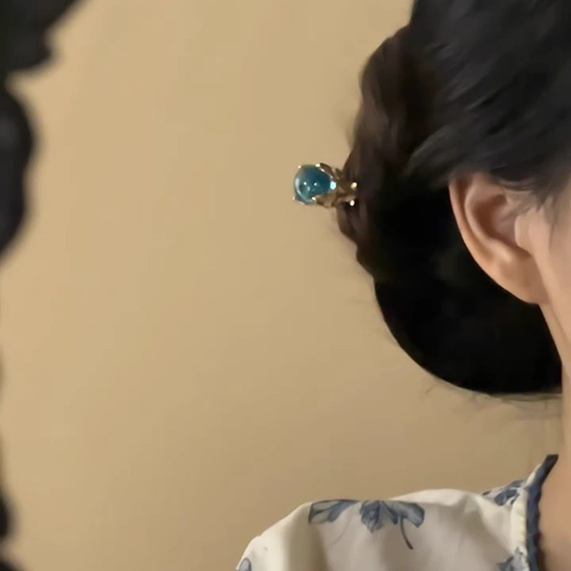 MAUROPOLI < MAUROPOLI} Cổ Xanh Pha Lê Bóng Niche Thiết Kế Kẹp Tóc Mới Phong Cách Trung Hoa Mũ Đội Đầu Đĩa Đẹp Phụ Kiện Tóc Nữ