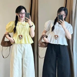 Áo babydoll cổ sen tay phồng xinh xắn phong cách bánh bèo đáng yêu BVA1555
