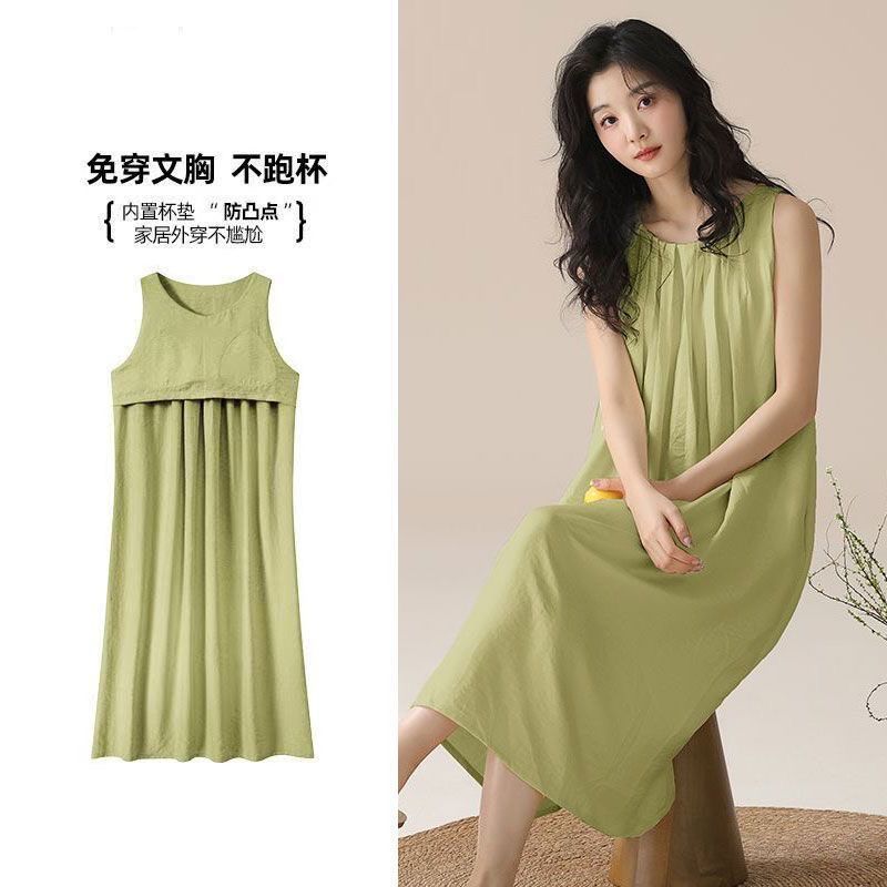 Áo vest nữ không tay cổ tròn dáng rộng, phù hợp mùa hè, thiết kế thời trang màu đơn giản