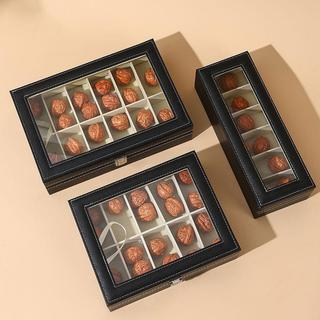 Hộp trưng bày da Wenwan Walnut, đầu sư tử, màn hình Skylight, lưu trữ