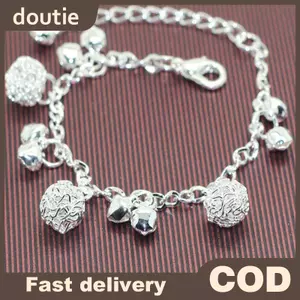 Vòng Tay Mạ Bạc Doutie Thời Trang có Chuông Quyến Rũ - Trang Sức Quà Tặng Cho Nữ