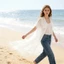 PCF * Áo len Cardigan ren thêu hoa đi biển có tua dài áo sơ mi che đậy
