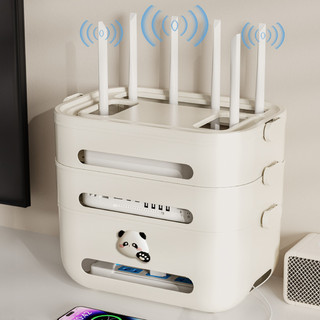 Bộ định tuyến Hộp lưu trữ Set-Top Box Ổ cắm Kệ kiểu kem Bộ định tuyến WIFI Hộp lưu trữ TV Set-Top Box Ký túc xá Ổ cắm máy tính để bàn Hộp sắp xếp dây mèo nhẹ