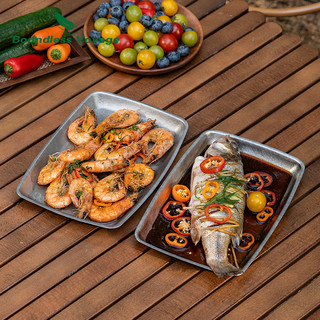 Bộ Đồ Ăn Cắm Trại Khay Vuông Chịu Nhiệt, Phù Hợp Gia Đình, Dã Ngoại & BBQ