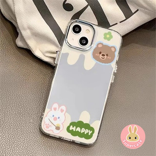 Ốp Điện Thoại Gương Gấu Cặp Đôi Dễ Thương Cho Realme Note 70 70T 60 Narzo 80 Lite 50A Prime 50 50i N61 N53 70X 60 Pro 20 30A 5G 4G Vỏ Kem Mạ Sang Trọng Chống Sốc Vỏ Mềm
