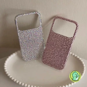 Ốp Điện Thoại Sáng Bóng Sang Trọng Cho iPhone 17 16 15 14 13 12 Pro Max 11 17ProMax 16ProMax 15ProMax 14ProMax 13ProMax 12ProMax Vỏ Mềm Đơn Giản Đầy Kim Cương Giả Dễ Thương