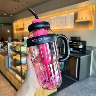 Bình Đựng Nước Hoạt Hình Kèm Ống Hút 1300ML MAISON, Bình Nước Có Quai Cầm Dễ Thương Mang Đi Học, Đi Chơi