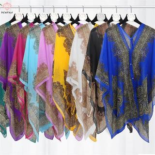 Khăn choàng thời trang chống nắng đi biển, dáng rộng có nút buộc