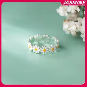 Nhẫn cưới vintage hoa cúc dễ thương cho nữ, có thể điều chỉnh size - xu hướng trang sức Jasmine