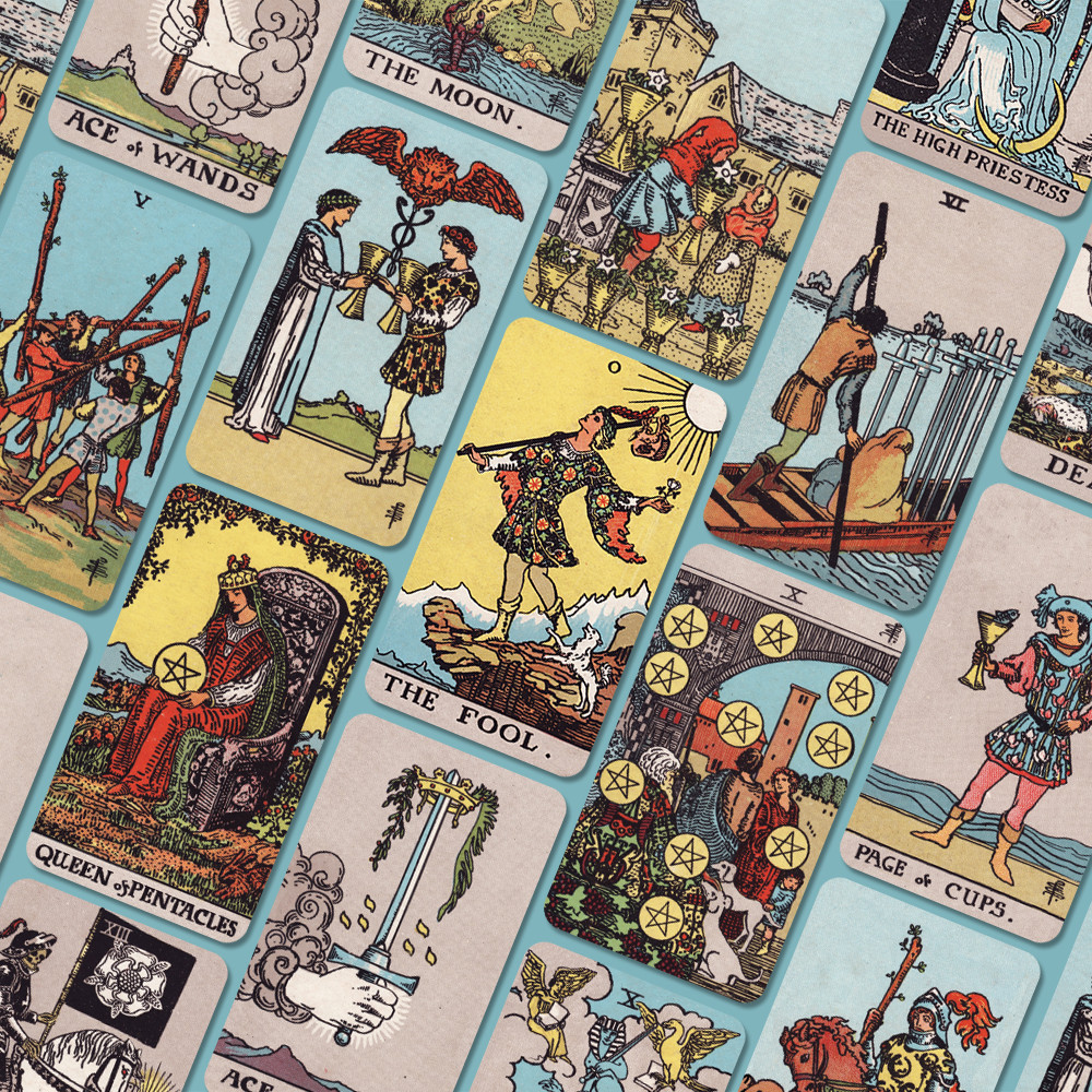 Sách - Boxset Bộ Bài Tarot Rider Waite Smith - Không Viền - Size Pocket