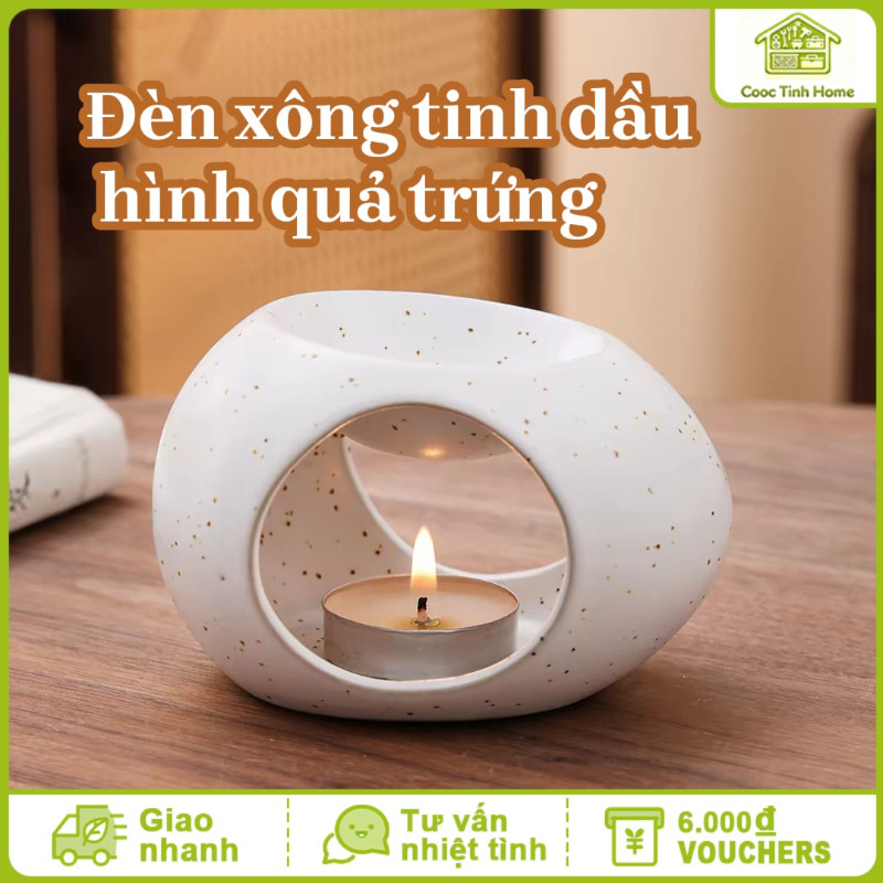 Lò Xông Tinh Dầu Bằng Gốm - Phong Cách Bắc Âu Retro, Dùng Nến Tealight, Trang Trí & Tỏa Hương Cho Phòng Ngủ, Làm Việc