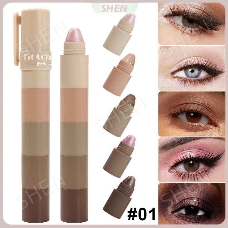 YW FIT COLORS 5 Phần Bút Phấn Mắt Nhỏ Ngọc Trai Phấn Mắt Kết Hợp Gói Không Dễ Dàng lem Nằm Tơ Bóng Cao