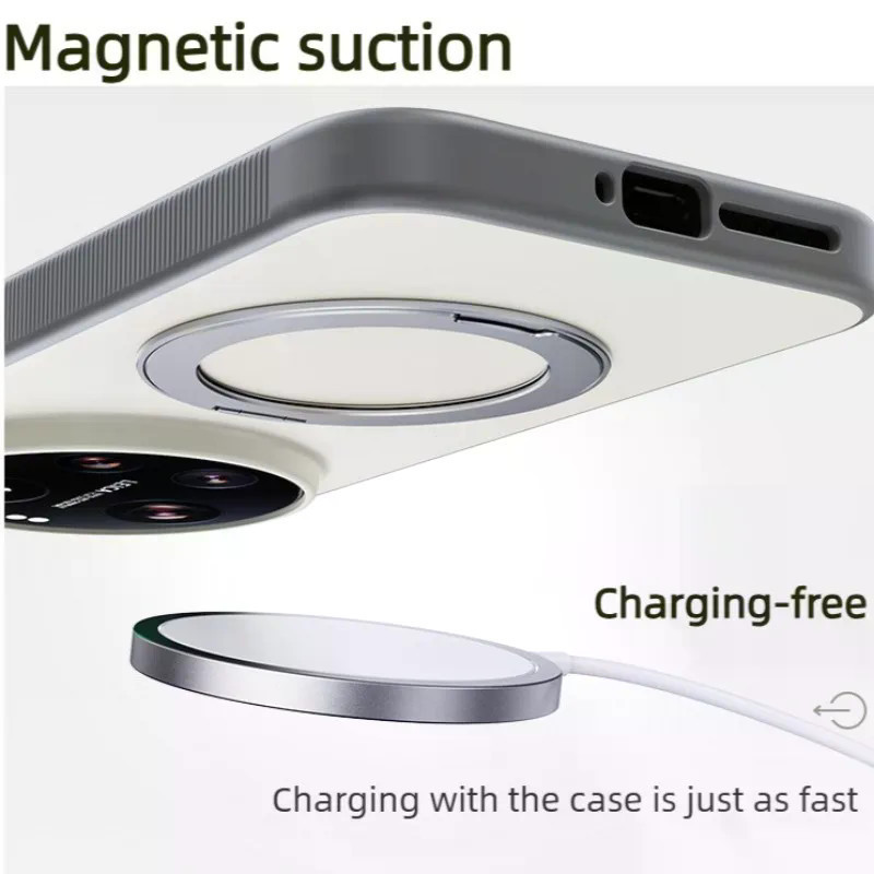 Ốp Giá Đỡ Từ Tính Thu Hút Cho Xiaomi Mi 17 Ultra Mi17U Phong Cách Leica Mềm Mặt Bảo Vệ Matte Cover