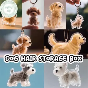 PUSKY Clear Puppy Hair Memorial Keepsake Capsule Pet 's Dog Fur Container DIY Mặt dây chuyền Móc khóa Trang trí Pet Lovers Home Display Quà tặng VN
