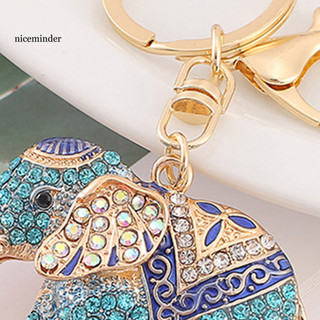 ZNCE _ Bag Móc khóa hình con voi đính đá đầy màu sắc Mặt dây chuyền quyến rũ may mắn cho túi Ba lô Ví Phụ kiện ô tô – Quà tặng may mắn lấp lánh cho người mua Đông Nam Á