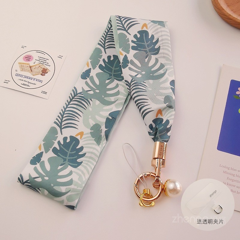 Điện Thoại Di Động Dây Treo Cổ Phong Cách Dài ins Nữ Mùa Hè Tươi Băng Lụa Khăn Hoa Phiên Bản Rộng Thoải Mái Ngoài Trời