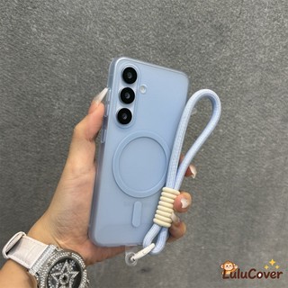 Ốp lưng cứng mờ từ tính Ice Mist có dây đeo cổ tay cho Meizu 22 21 20 21 Pro 20 Pro Vỏ sạc không dây Vỏ mỏng chống sốc đầy màu sắc đơn giản