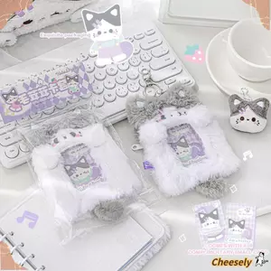 Giá đỡ thẻ tín hiệu ngẫu tượng Goo, Giá đỡ thẻ Photocard sang trọng dành cho chó mèo Kawaii mềm mại, hợp thời trang với móc khóa Vỏ thẻ ID học sinh dễ thương
