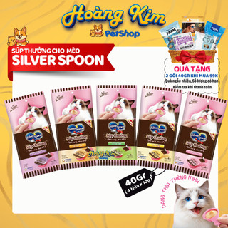 Súp thưởng Silver Spoon gói 4 thìa cho mèo Nguyên liệu hảo hạng từ Nhật Bản