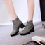 VNMZZG34-39 Kích Thước Lớn Thường Ngày Phối Ren Preppy Dày Gót Đế Chống Thấm Nước Ống Ngắn Giày Bốt Thời Trang Đi Lại Hàng Ngày Phù Hợp Với Dây Buộc Trước