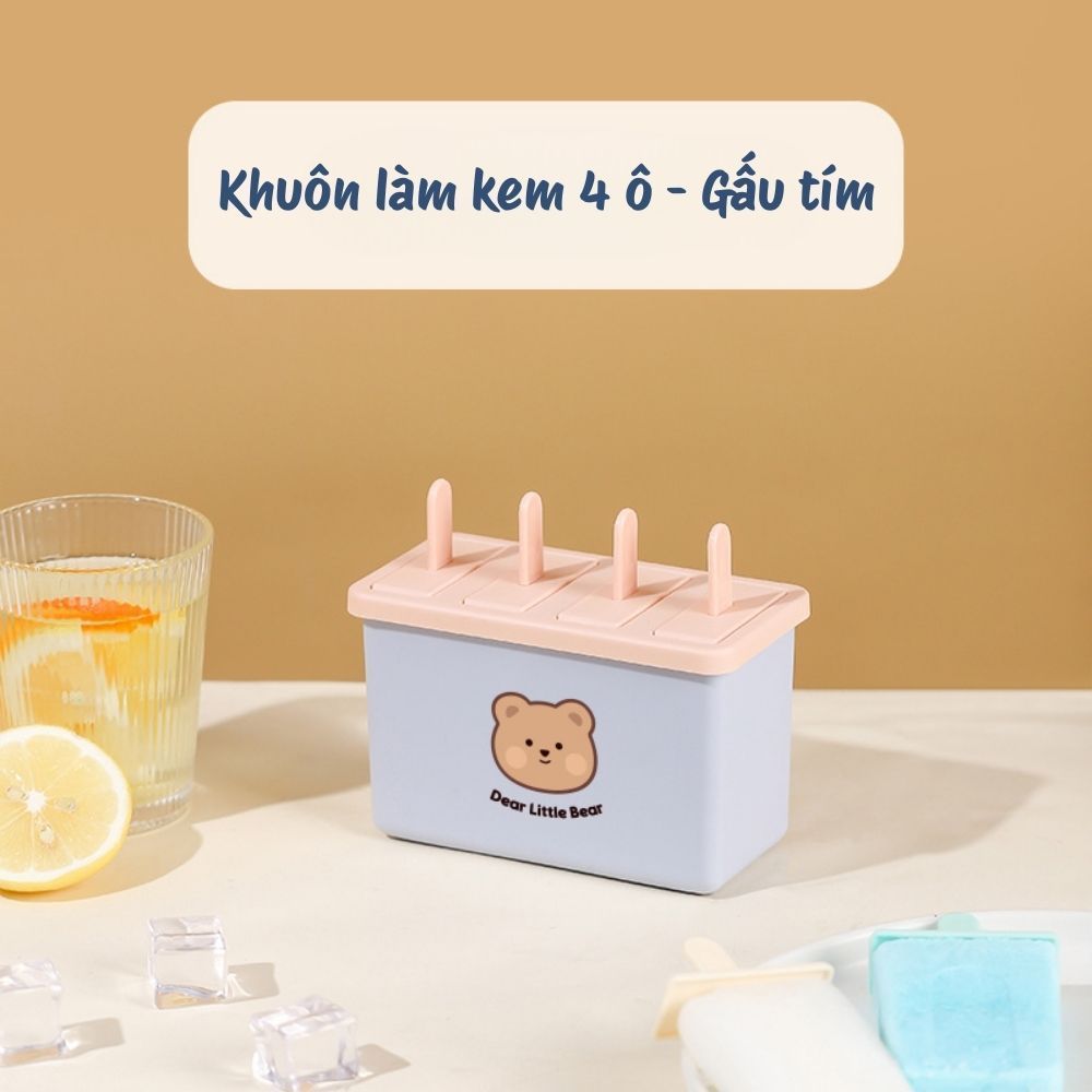 Hộp Làm Kem Que Có Nắp Kín Chống Mùi Tủ Lạnh Dễ Dàng Lấy Kem , Khuôn Làm Kem Mát Lạnh Mùa Hè