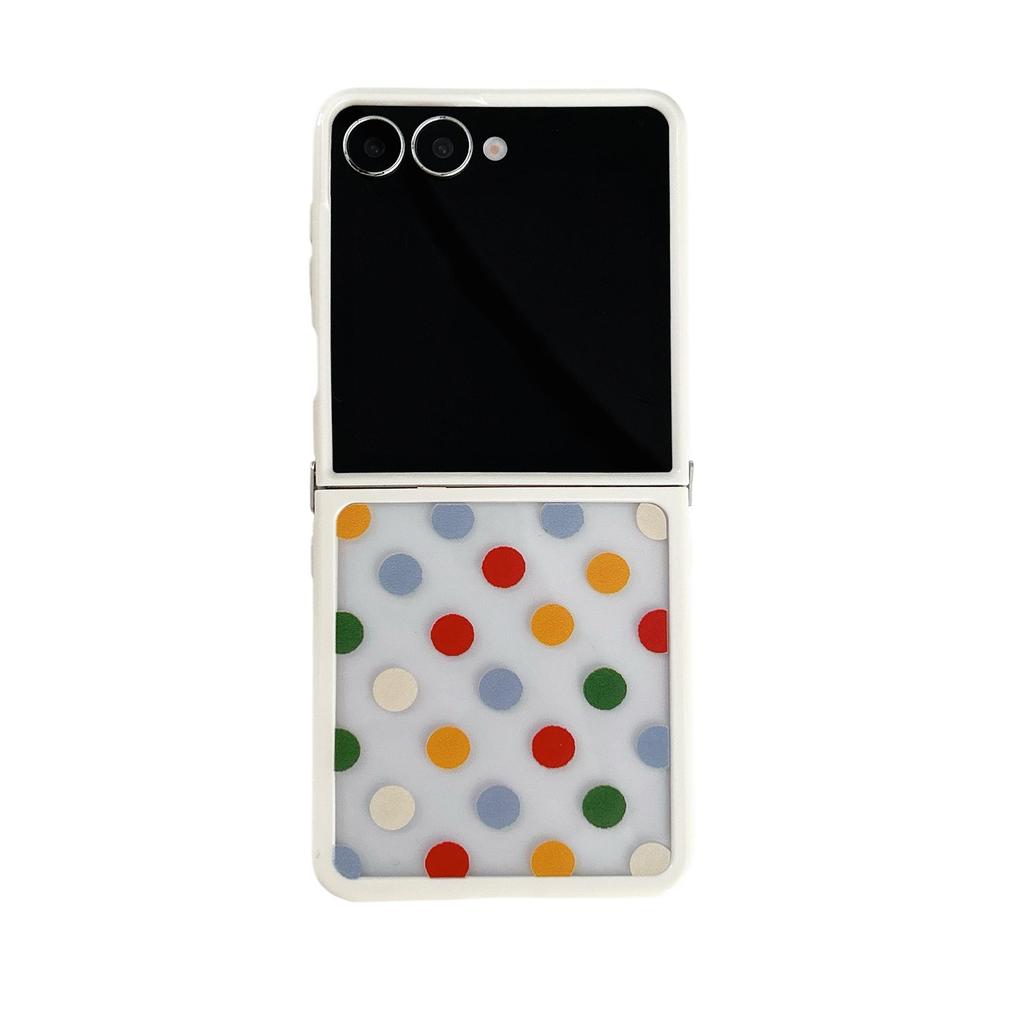 Ốp Điện Thoại Chấm Bi Cầu Vồng Thích Hợp Cho Samsung Galaxy ZFlip7 zflip6 Dây Gấp Vỏ Cứng Cho Z Flip 7 6 5 4 5G PuraX N3Flip MixFlip 2 Vỏ Bảo Vệ