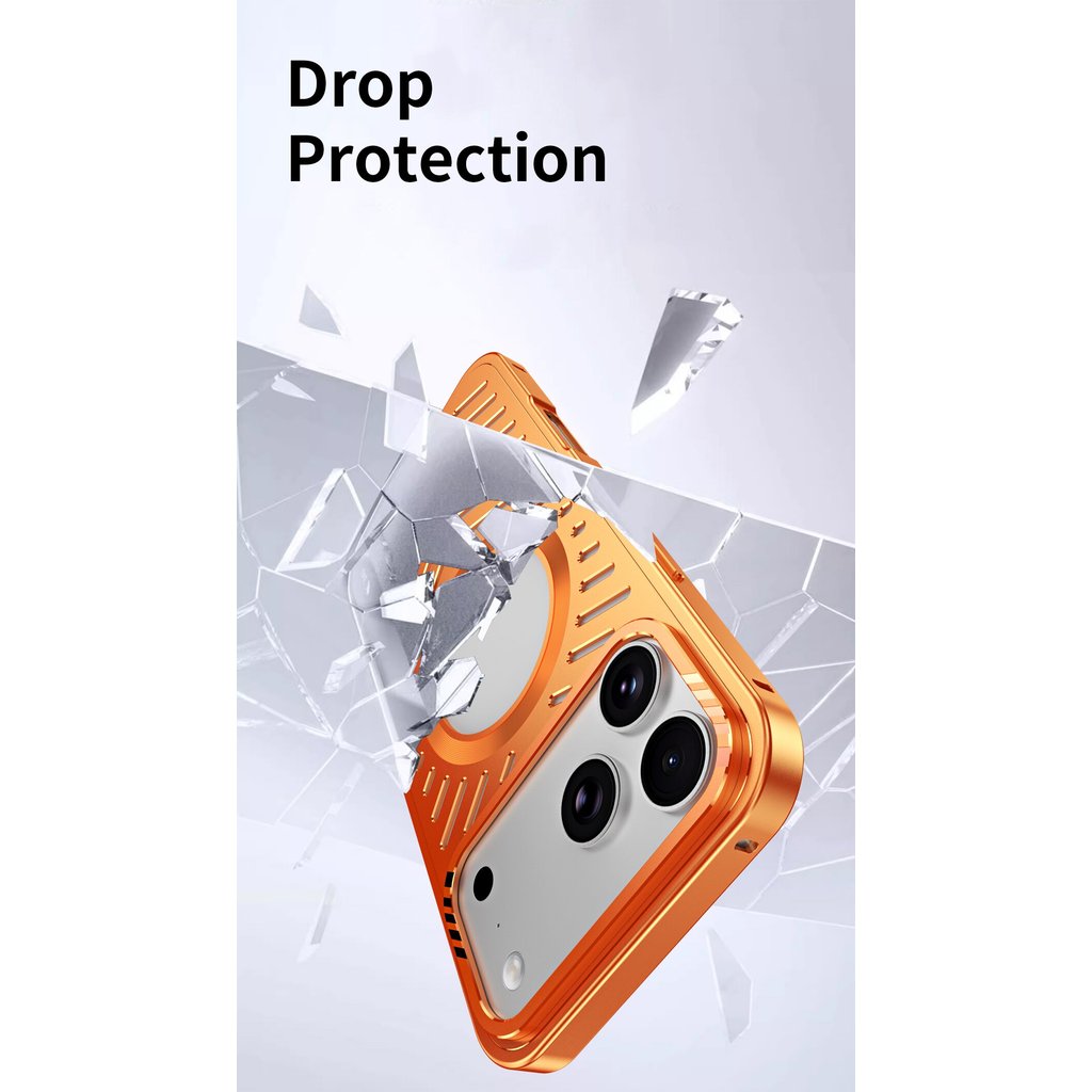 Ốp điện thoại từ tính tản nhiệt bằng kim loại sang trọng IPhone 17 / 13 / 12 / 14 / 15 / 16 Pro Max Vỏ chống sốc bằng hợp kim nhôm