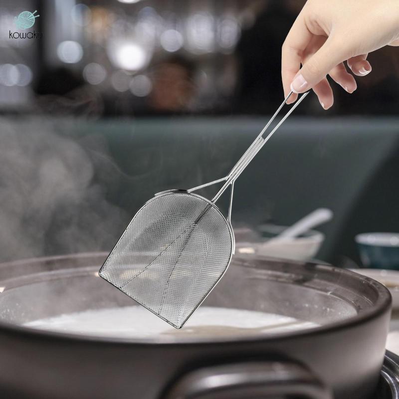 Lưới Vuông Skimmer Dầu Mỡ Skimmer Thép Không Gỉ Dụng Cụ Nấu Ăn Cho Dầu Dư Lượng Thịt Spaghetti Chiên Gà Mì