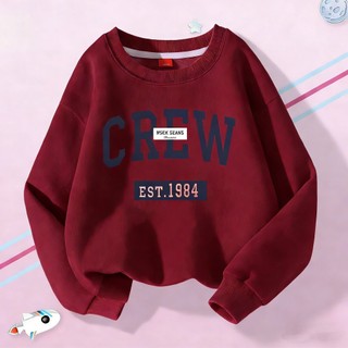 Áo nỉ cổ tròn mỏng, thoải mái, in hình hoạt hình gia đình Sanrio dành cho bé gái, thích hợp mặc ngoài trời.