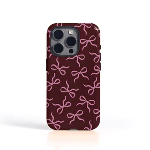Họa tiết nút thắt màu hồng đậm Thích hợp cho iPhone 17Promax 16Pro 15 11 12 13 14 xs XR 17Air Vỏ cứng hai lớp chống sốc NCNJ