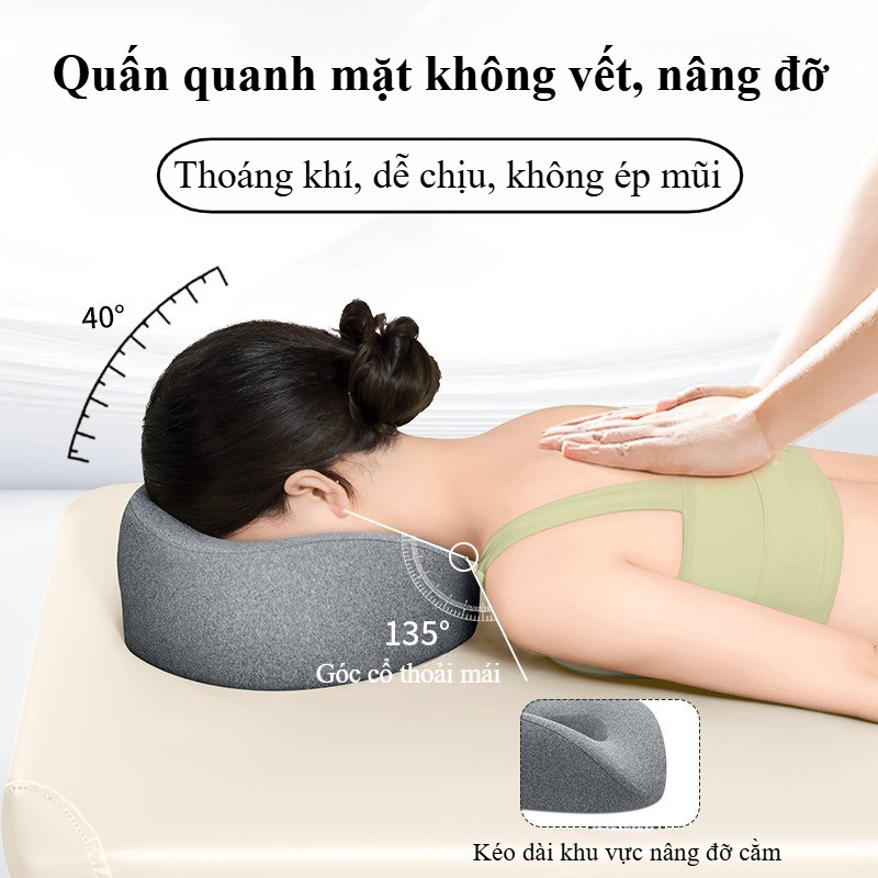 Face Down Gối Thở Công, Công thái học Memory Foam, Hỗ trợ massage mặt & cổ toàn diện, Cho Thẩm Mỹ Viện