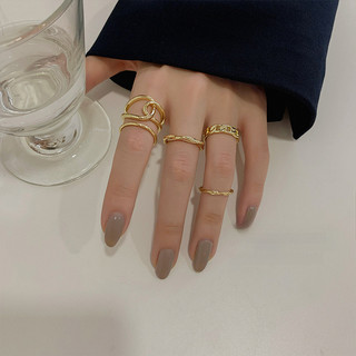 Nhẫn rỗng dây điều chỉnh phong cách tối giản Hàn Quốc từ Dongdaemun - Bộ 5 món nhẫn nữ đa năng