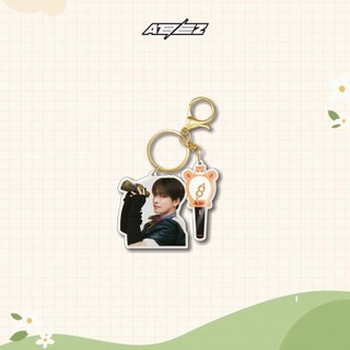Kpop ATEEZ Keychain 2pcs/Set ANITEEZ Character Acrylic Printing Pendant