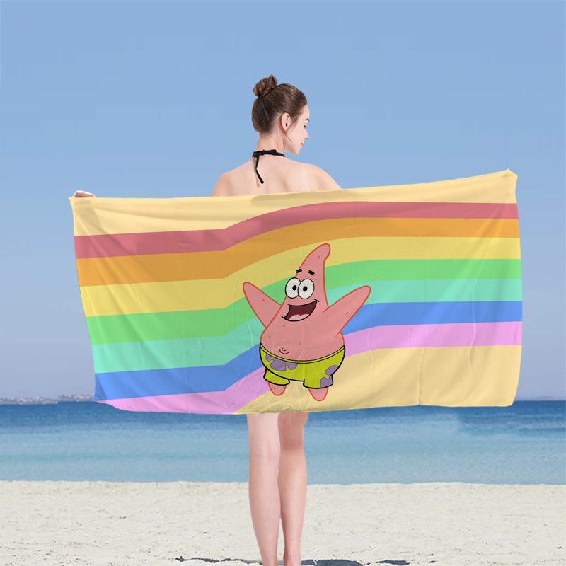 Khăn tắm hoạt hình SpongeBob SquarePants cỡ lớn, dùng ngoài trời, đi biển và gia đình