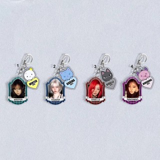 Kpop Idols Karina Giselle Keychain 2pcs/Set Cartoon Cute Double Sides Acrylic Printing Pendant Backpack Accessories