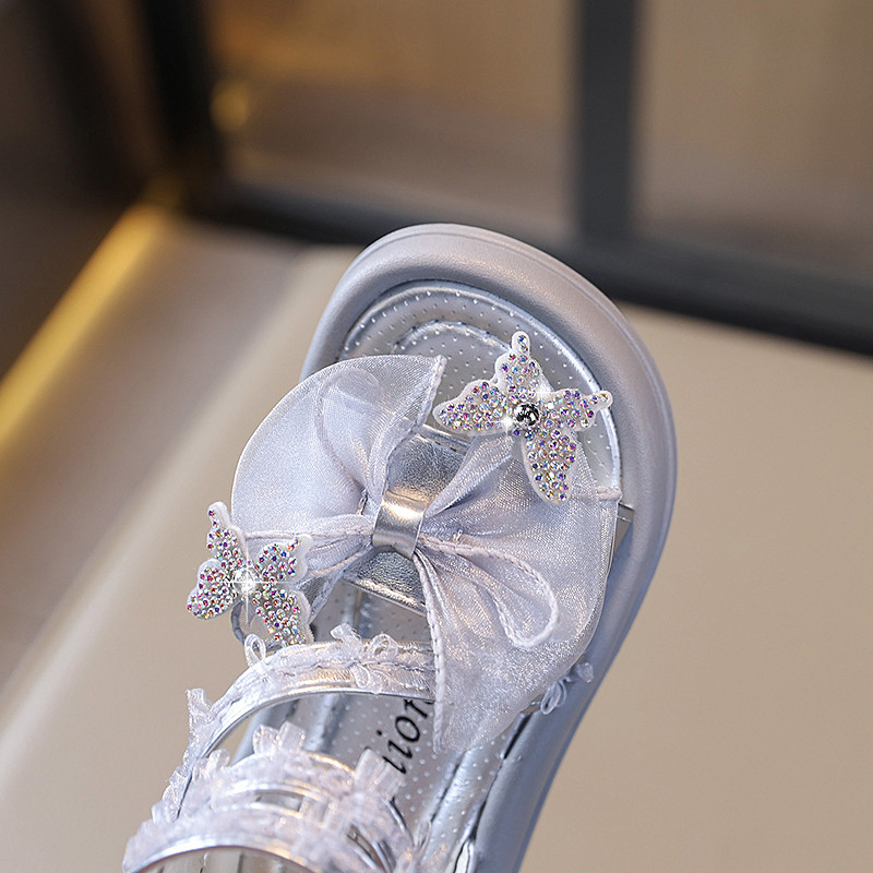 Giày Sandal Công Chúa Mới Dễ Thương Thích Hợp Cho Bé Gái Tiệc Đi Biển, Thiết Kế Ngọt Ngào Có Nơ