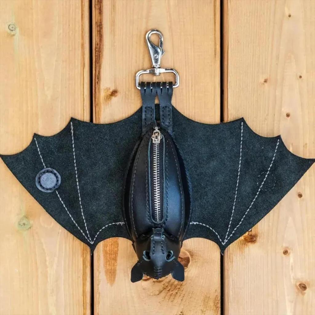 Ví Đựng Tiền Xu Da PU Gothic Hình Bát Ví Móc Khóa Thay Đổi Ví Có Đôi Cánh Có Thể Gập Lại Thực Tế Bát Quà Tặng saixit2vn