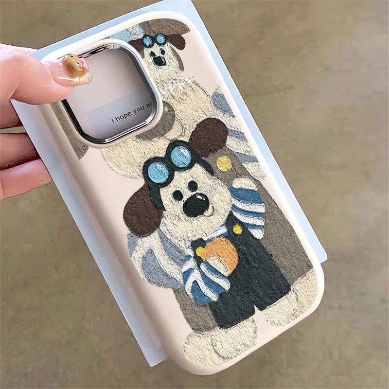 Tranh sơn dầu chó con cho 16 17 trường hợp điện thoại 14 15 11 Mũm mĩm iPhone 13 khung kim loại 7p 8p