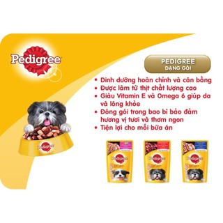Pate cho chó Pedigree Gói 80g - 130g bổ xung vitamin và omega 6 khỏe lông và da