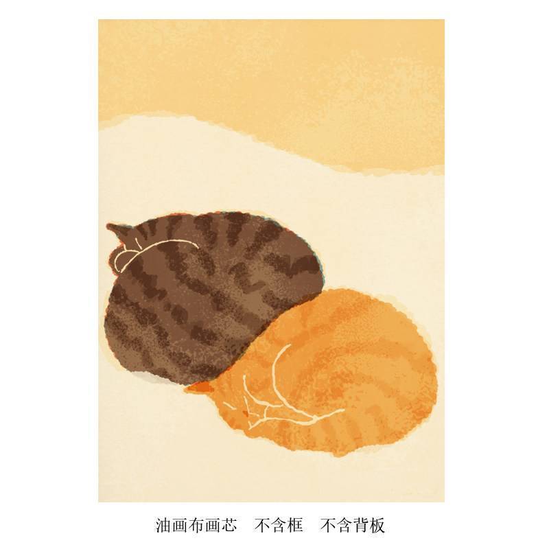 Phong cách Hàn Quốc ins hoạt hình phong cách lười biếng mèo con văn học poster canvas tranh trang trí phòng ngủ và phòng khách